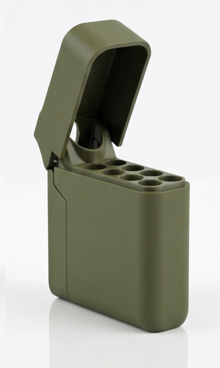 3D Printed 8-Slot Cigarette & BIC Lighter Case